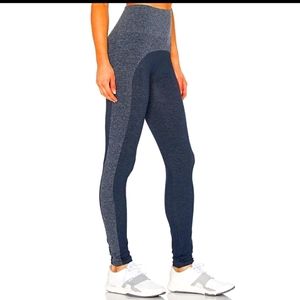 SPANX Marled Seamless Leggings - Port Navy/Gray - Size Large